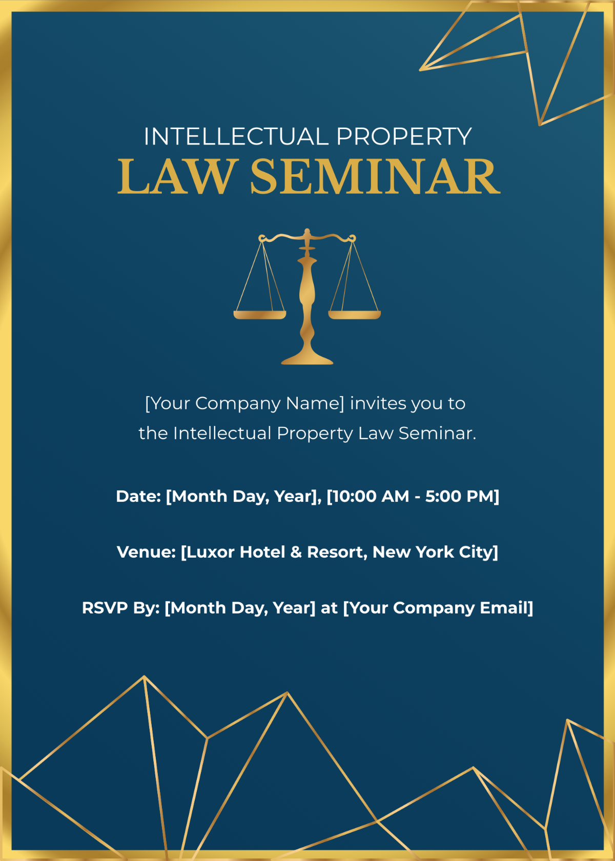 Intellectual Property Law Seminar Invitation Card Template