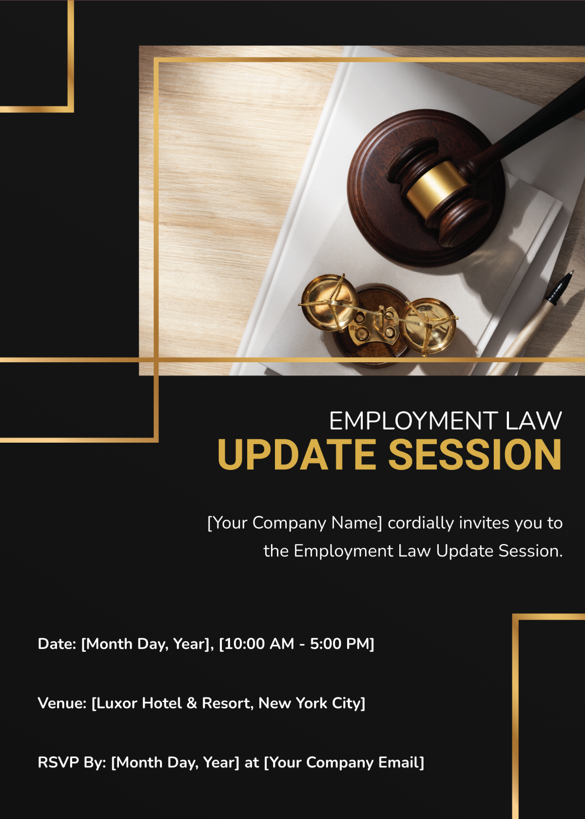 Employment Law Update Session Invitation Card