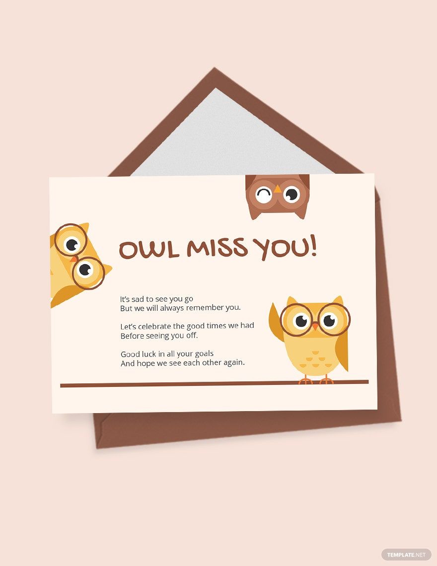 Cute Farewell Card Template