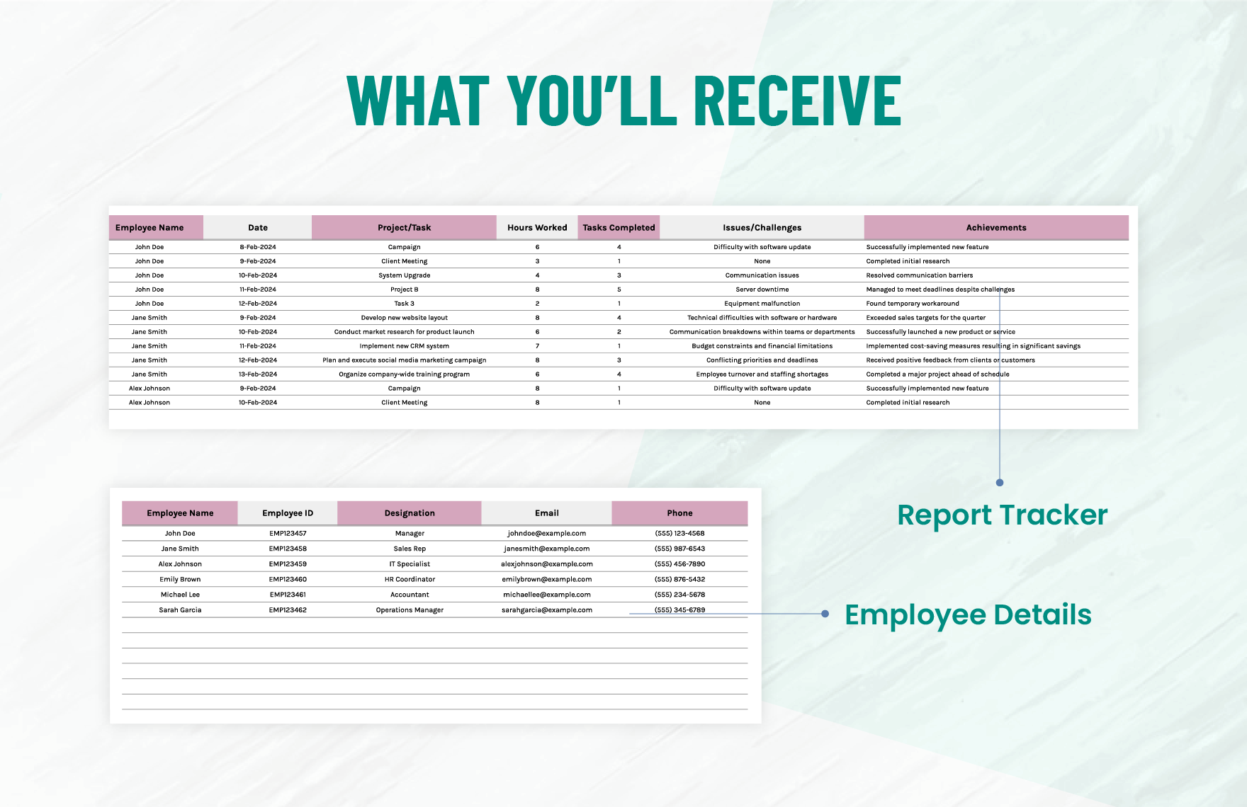 Daily Employee Report Template