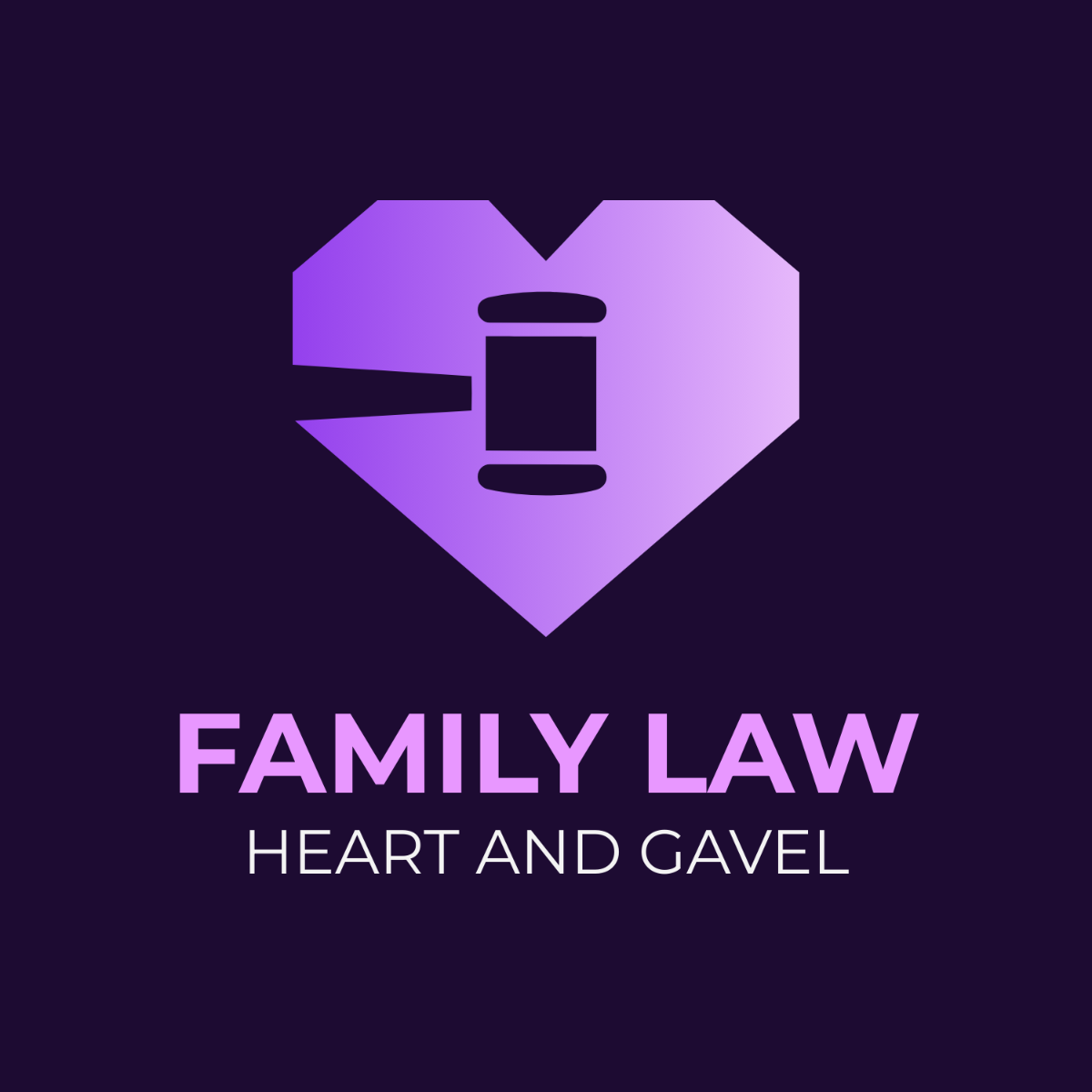 Family Law Heart and Gavel Logo