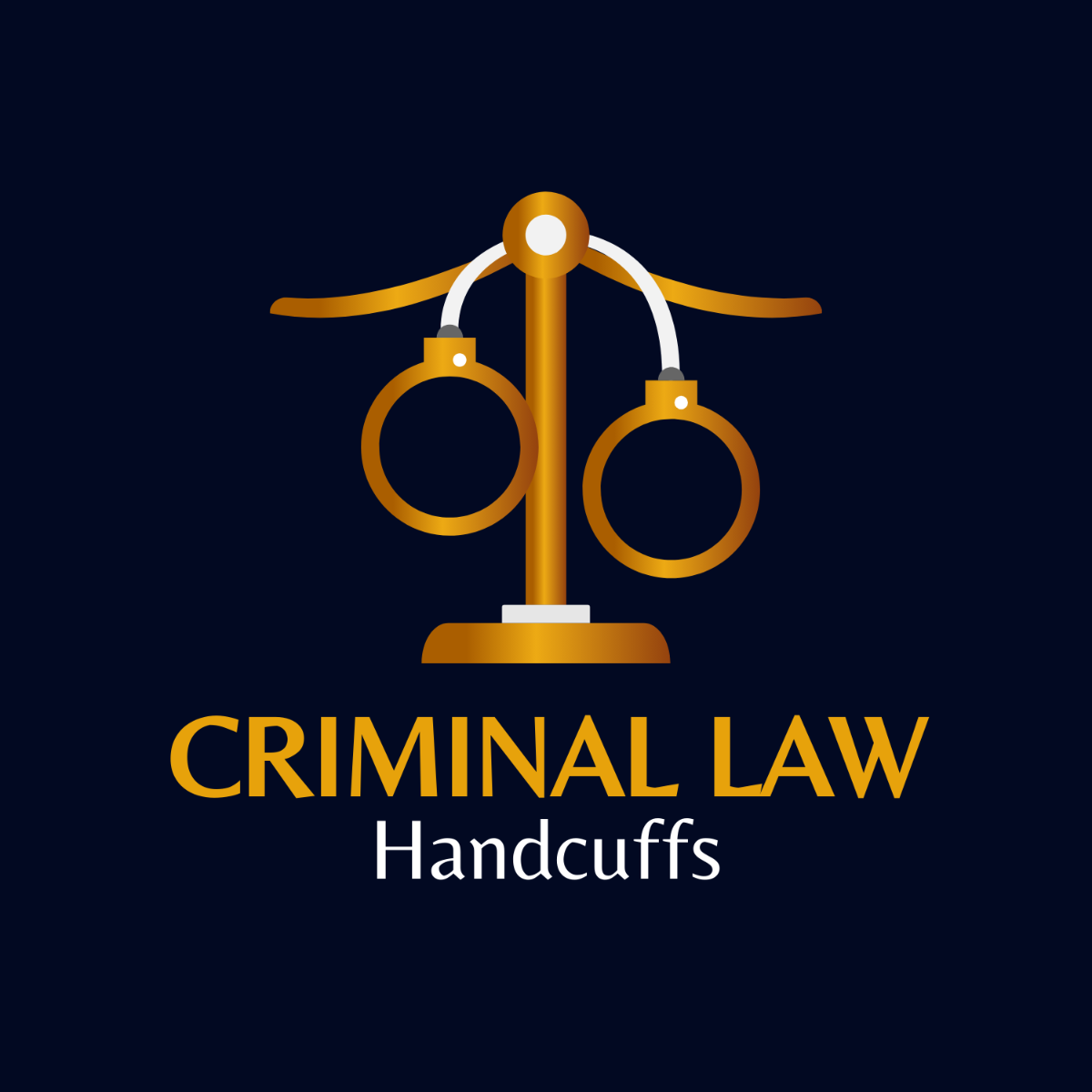 Criminal Law Handcuffs Logo Template