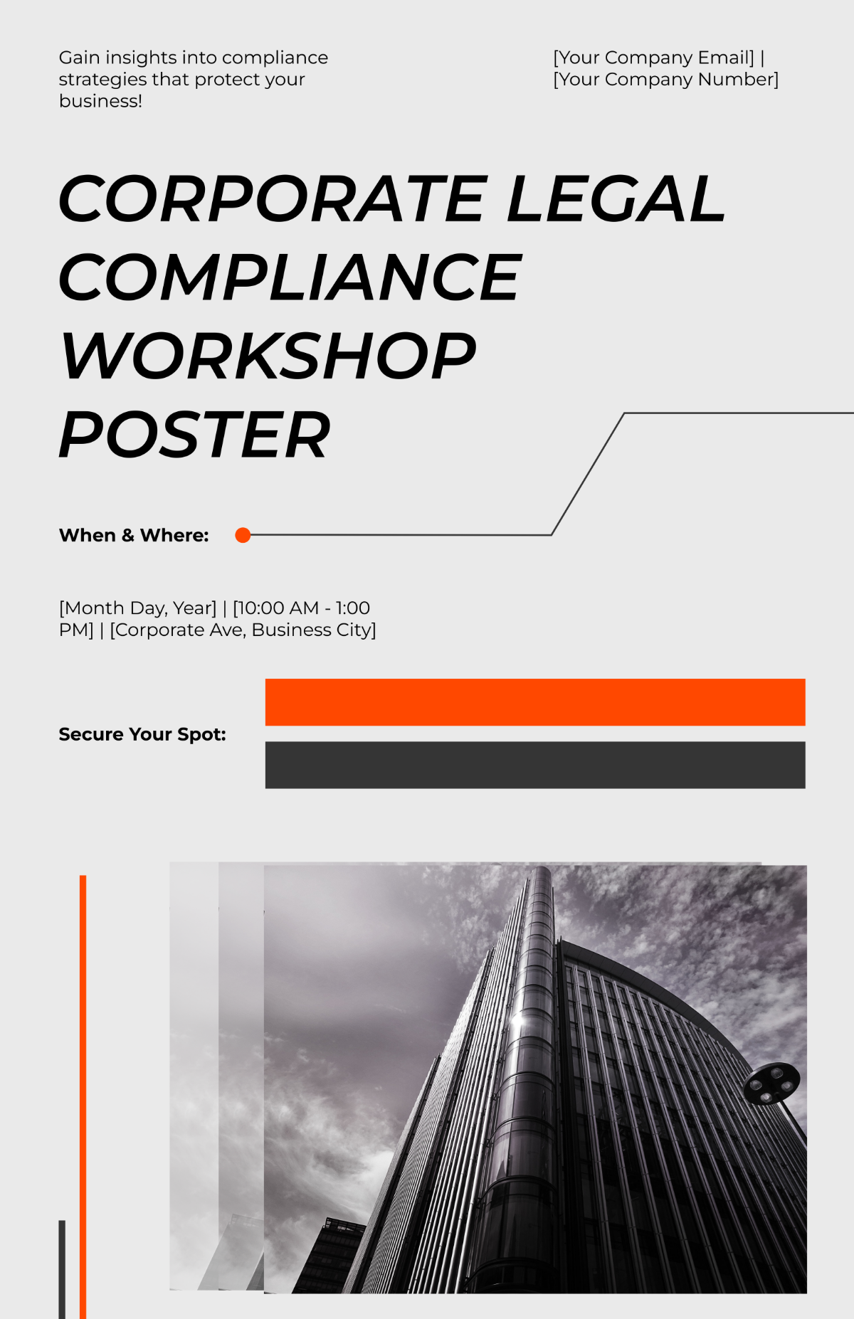 Corporate Legal Compliance Workshop Poster Template