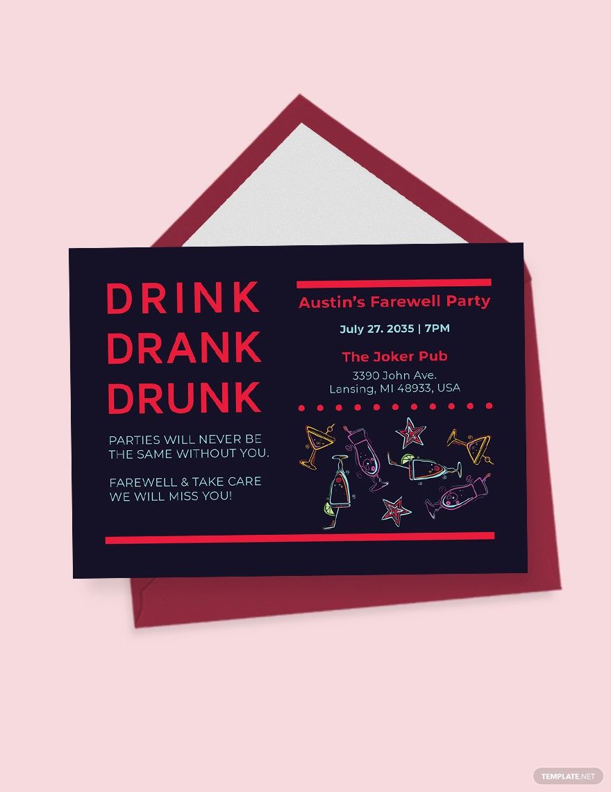 Farewell Party Card Template