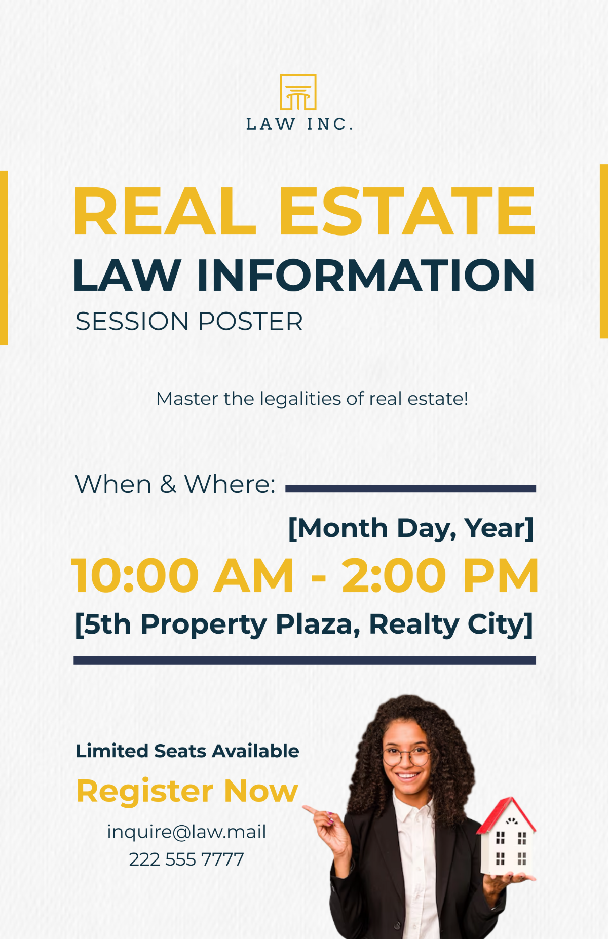 Free Real Estate Law Information Session Poster Template