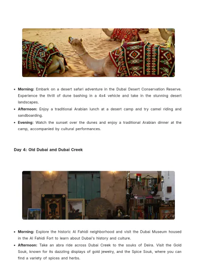 Free 5 Day Dubai Itinerary Template to Edit Online