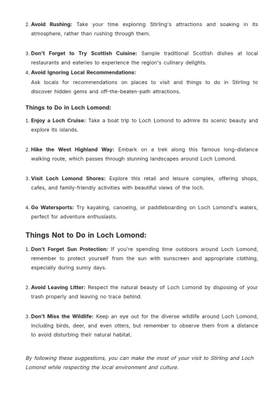 Free Scotland Trip Itinerary Template to Edit Online