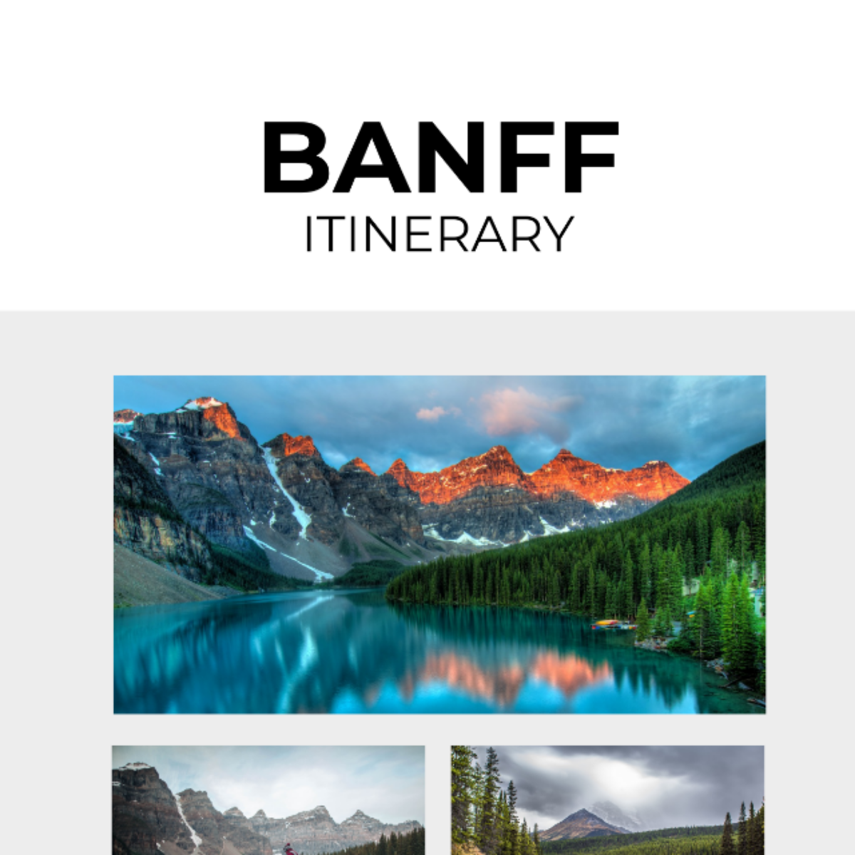 5 Day Banff Itinerary Template - Edit Online & Download