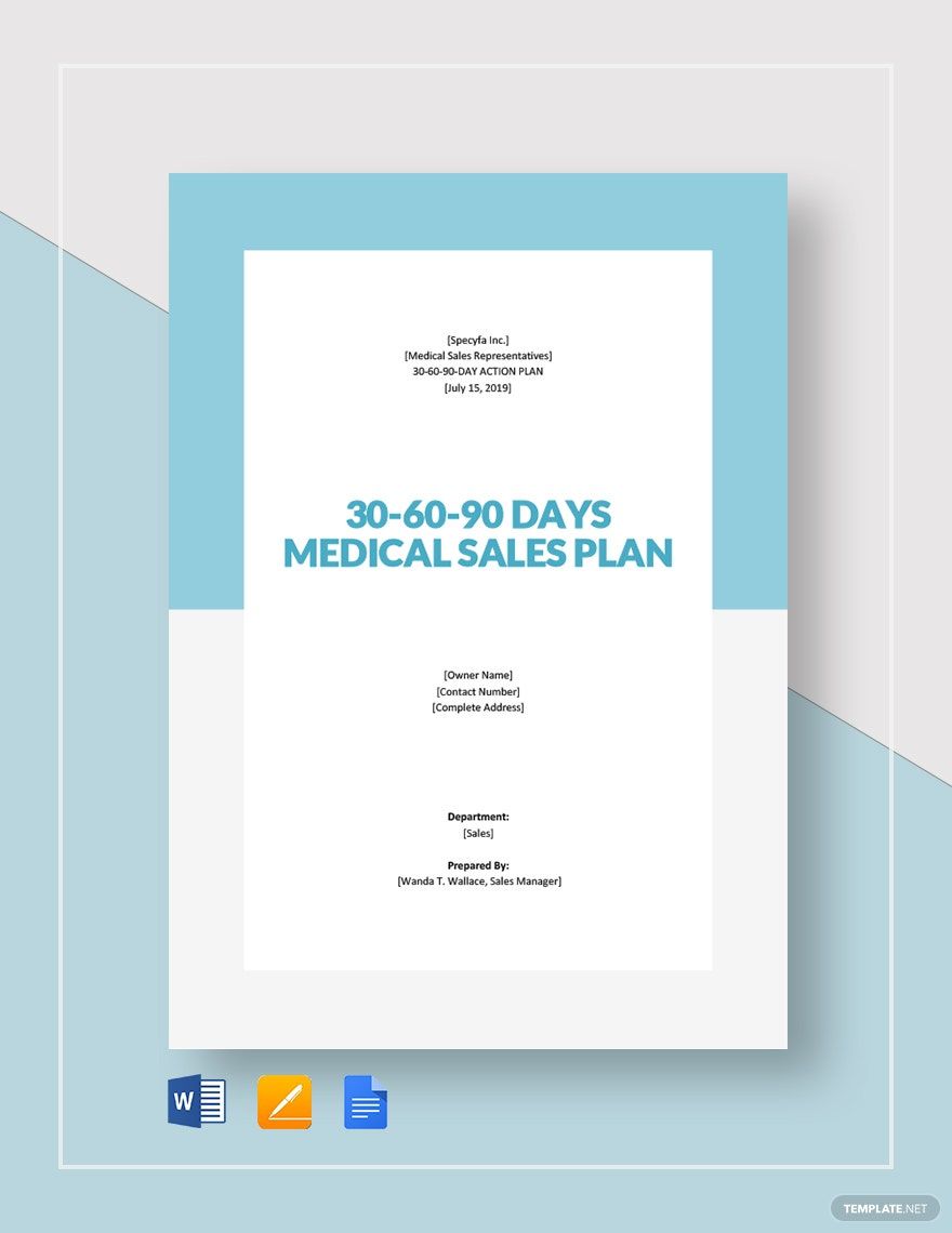 30-60-90-Day Plan Medical Sales Template
