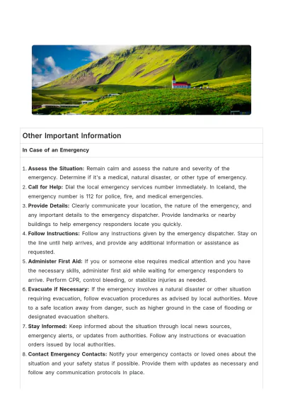 Free Iceland Winter Itinerary Template to Edit Online