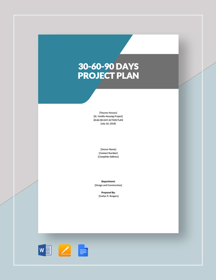 FREE 30 60 90 Day Plan Template - Download in Word, Google Docs, PDF ...