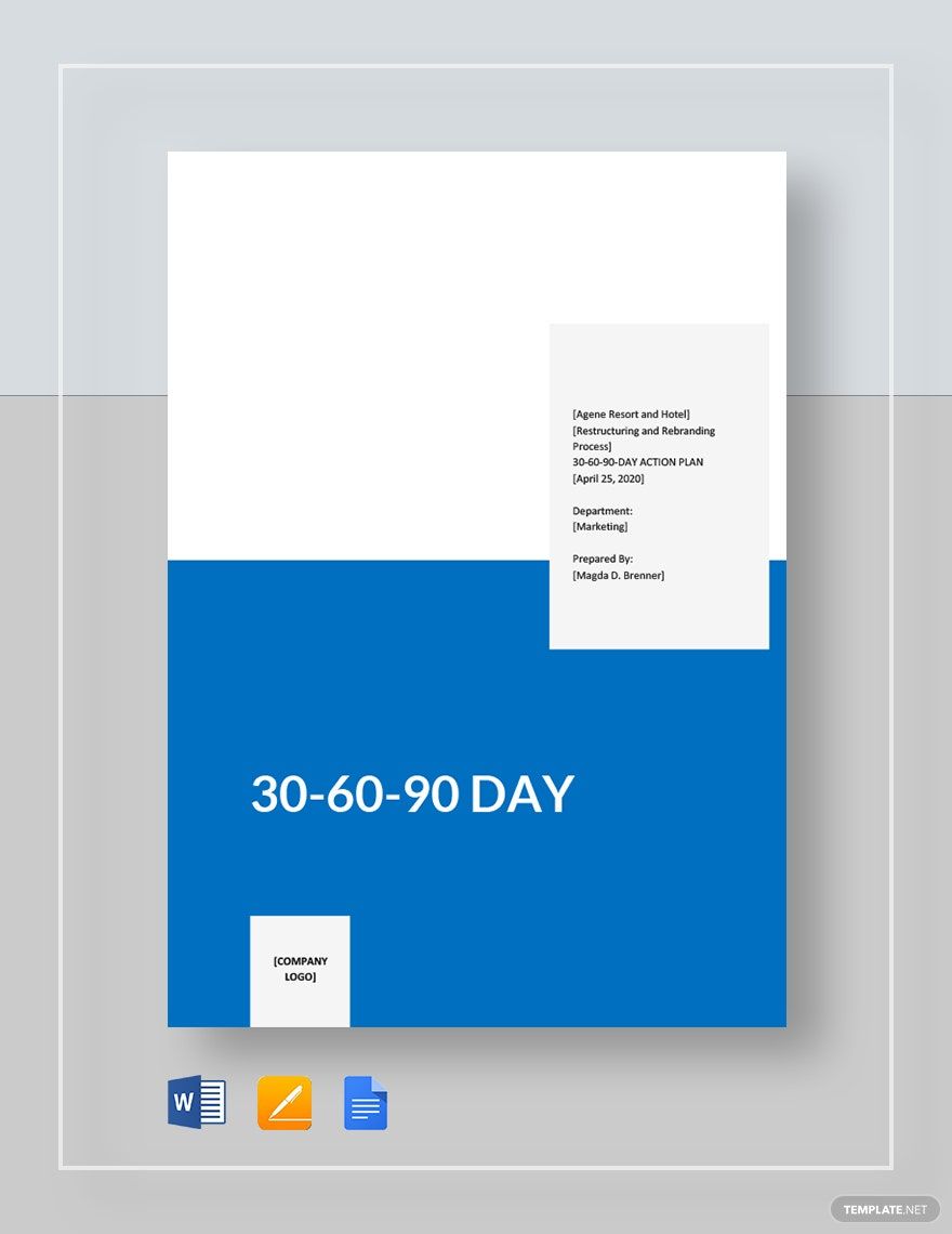 Basic 30-60-90 Day Template in Word, Google Docs, PDF, Apple Pages