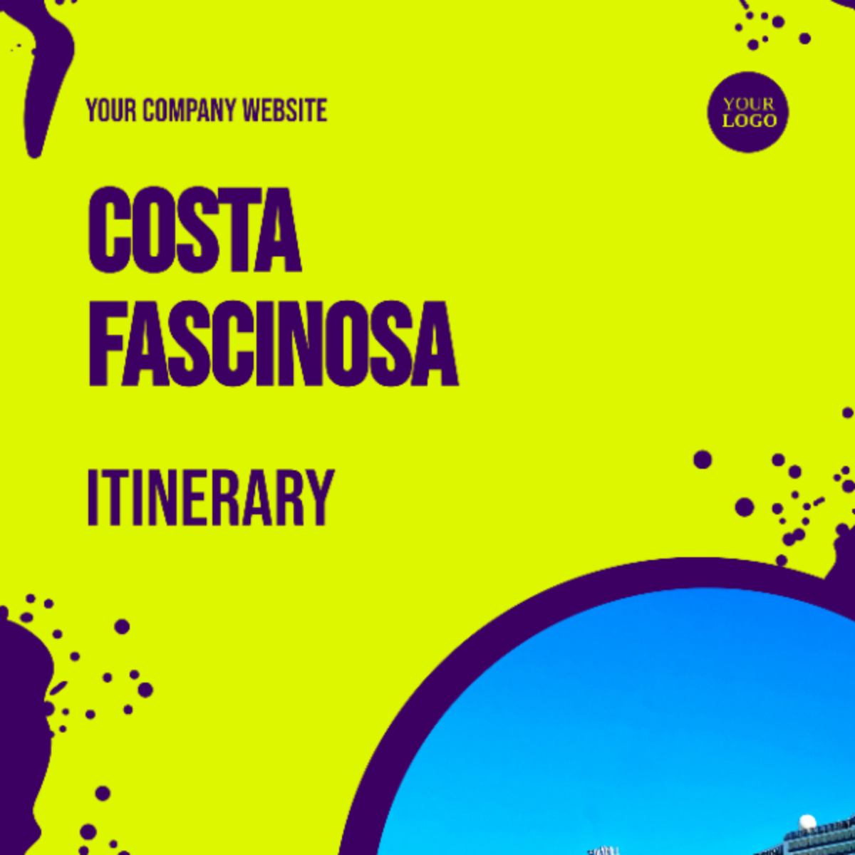 Costa Fascinosa Itinerary Template - Edit Online & Download