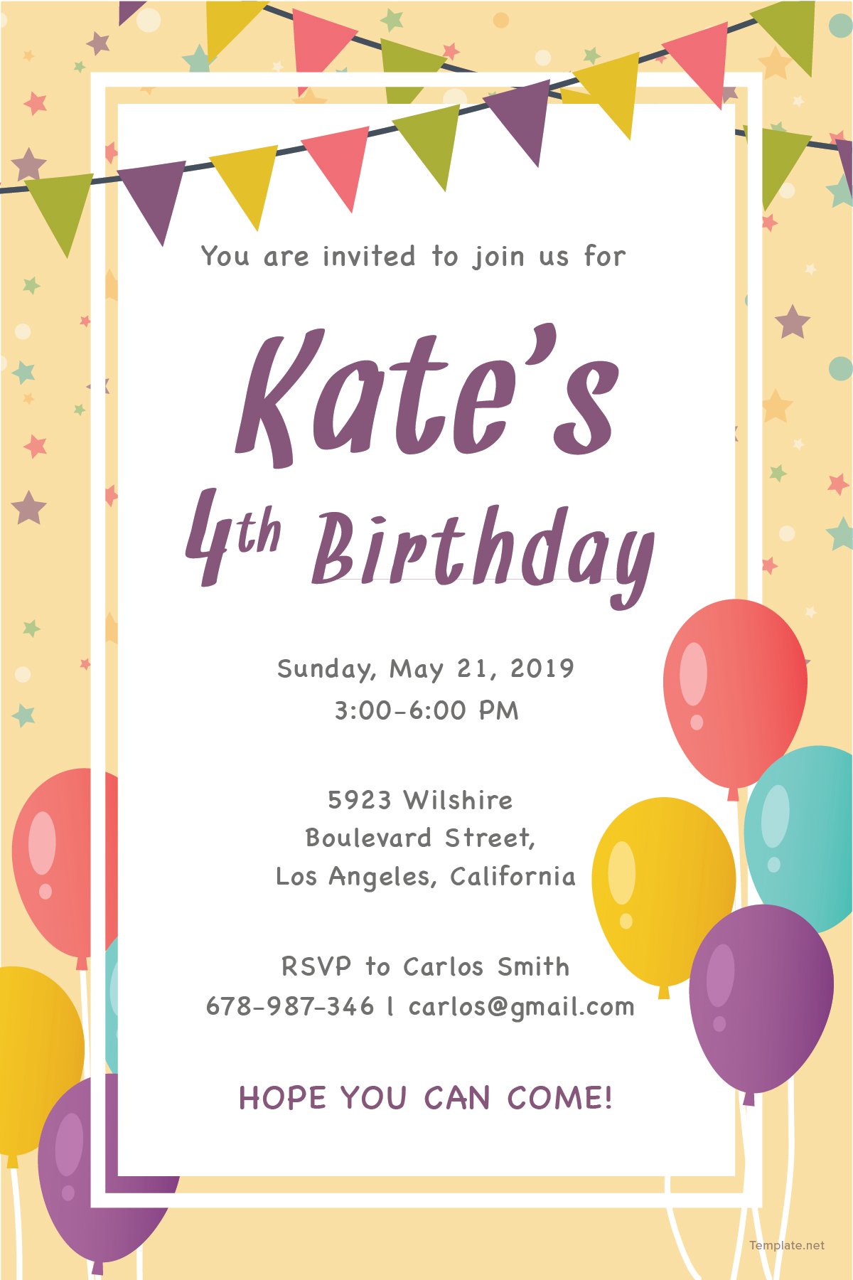 Email Birthday Invitation Template in Adobe Photoshop, Illustrator