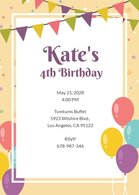 FREE Email Birthday Invitation Template - Word (DOC) | PSD | InDesign