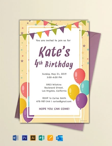 47 Free Birthday Invitation Templates Word Doc Psd Indesign Apple Pages Publisher Illustrator Template Net