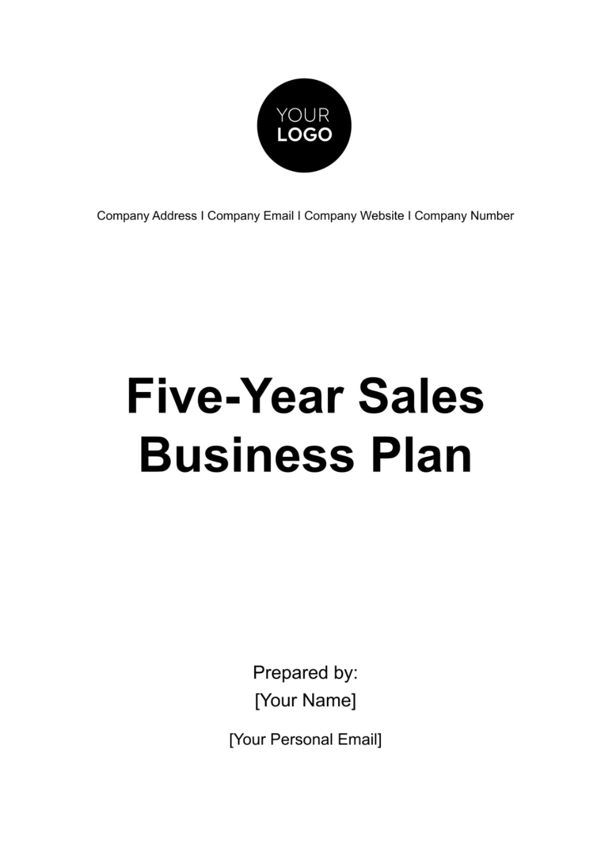 Free Five-Year Sales Business Plan Template