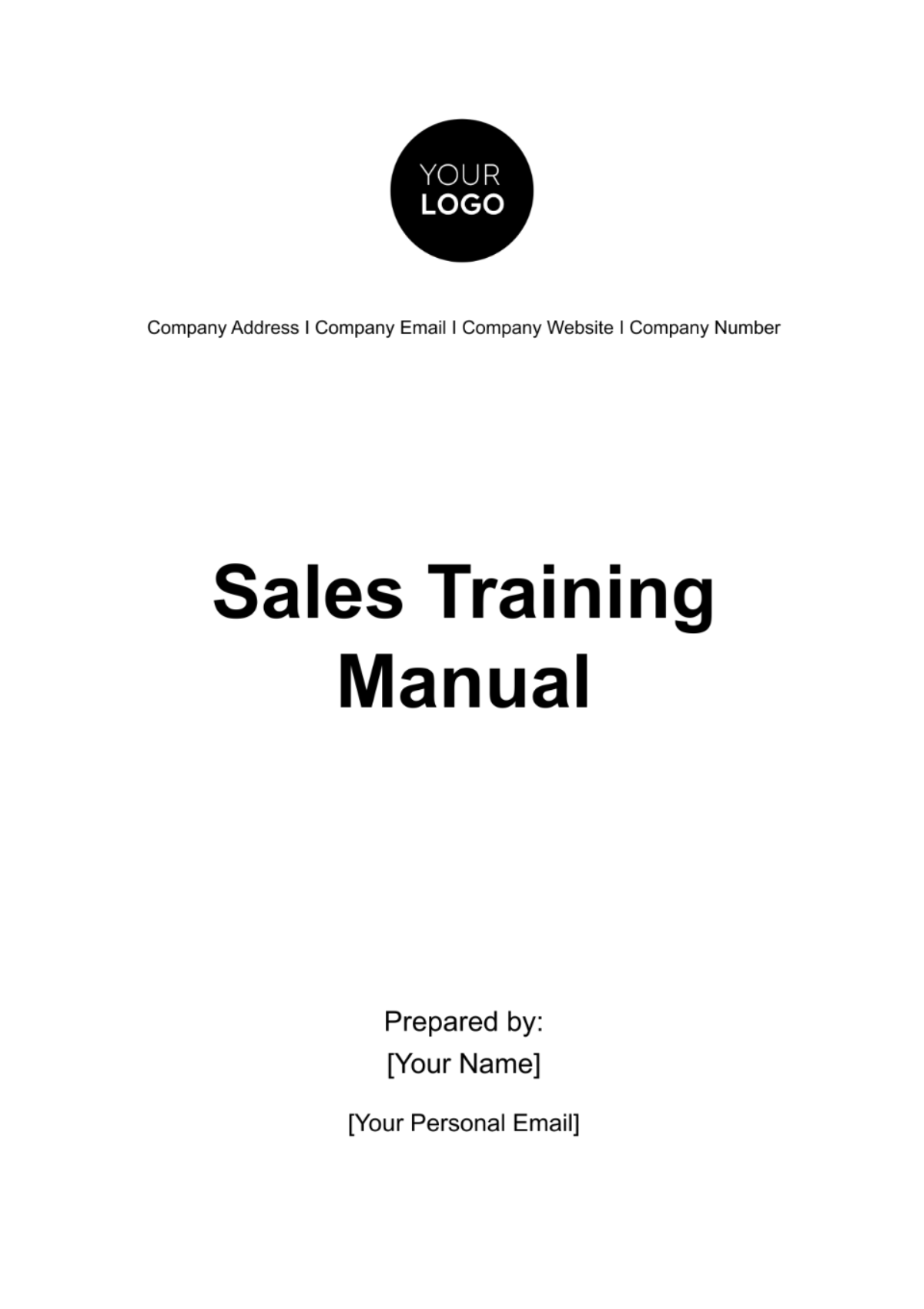 Free Sales Training Manual Template