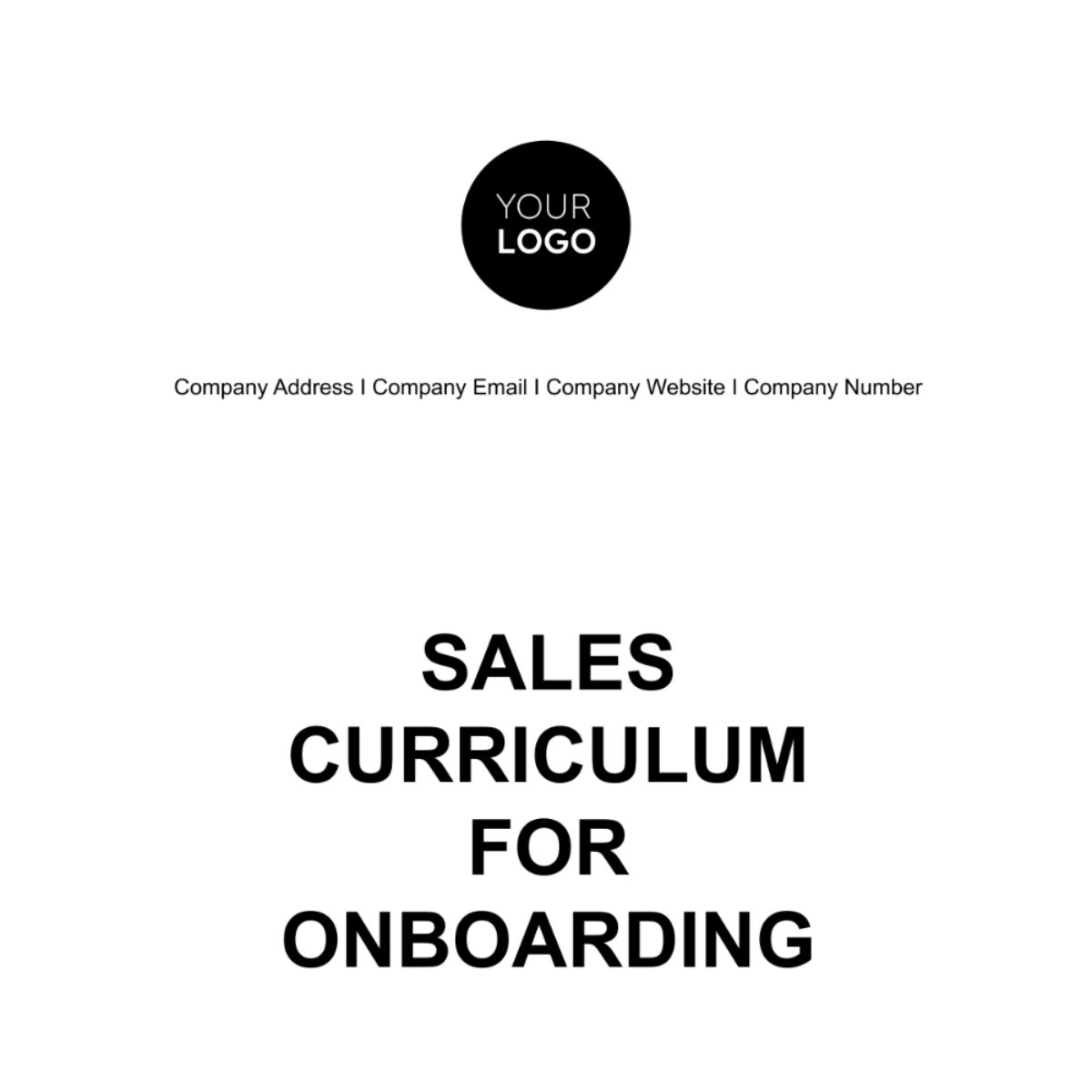 Sales Curriculum for Onboarding Template - Edit Online & Download