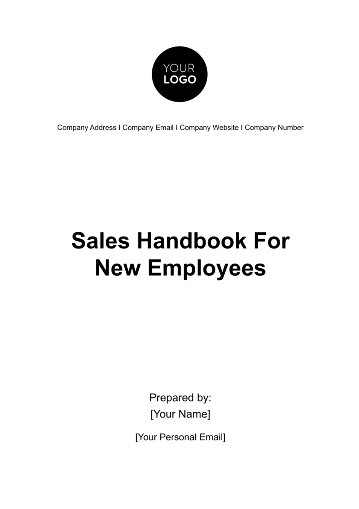 Sales Handbook for New Employees Template - Edit Online & Download