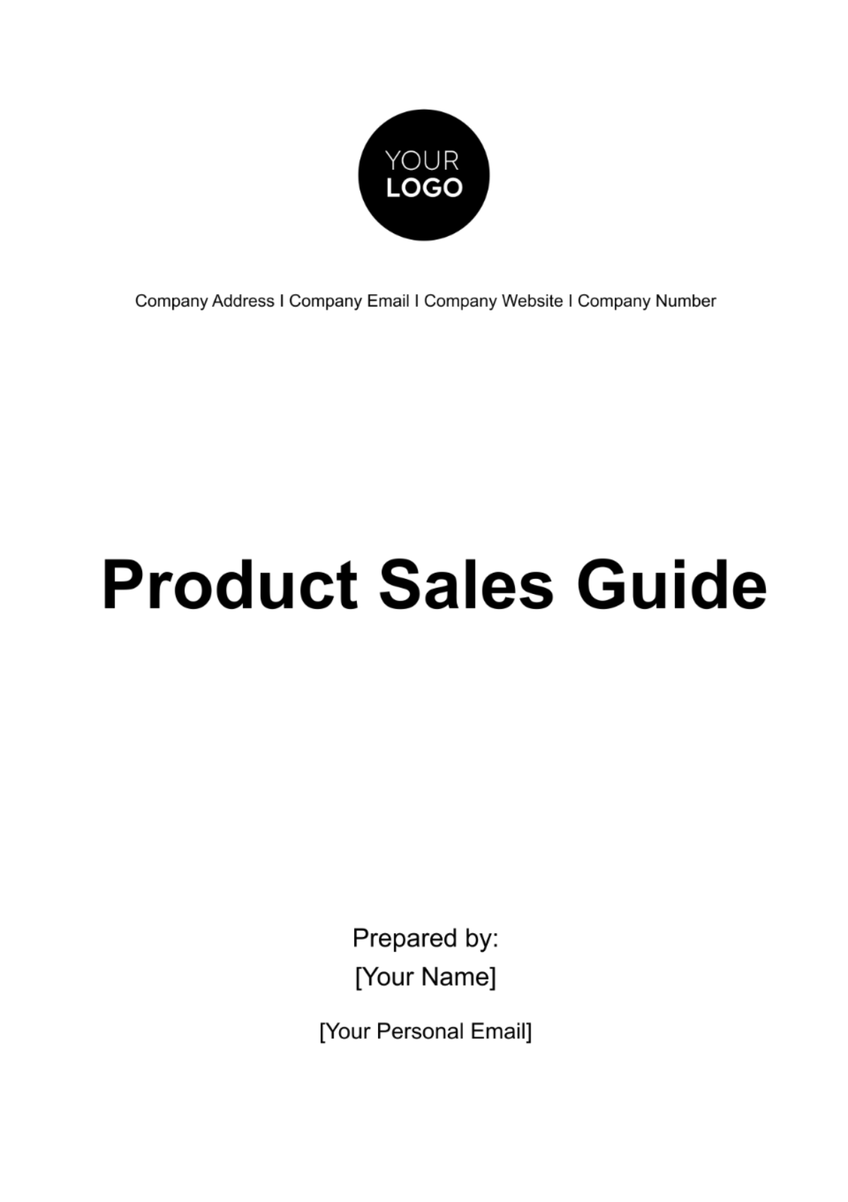Free Product Sales Guide Template