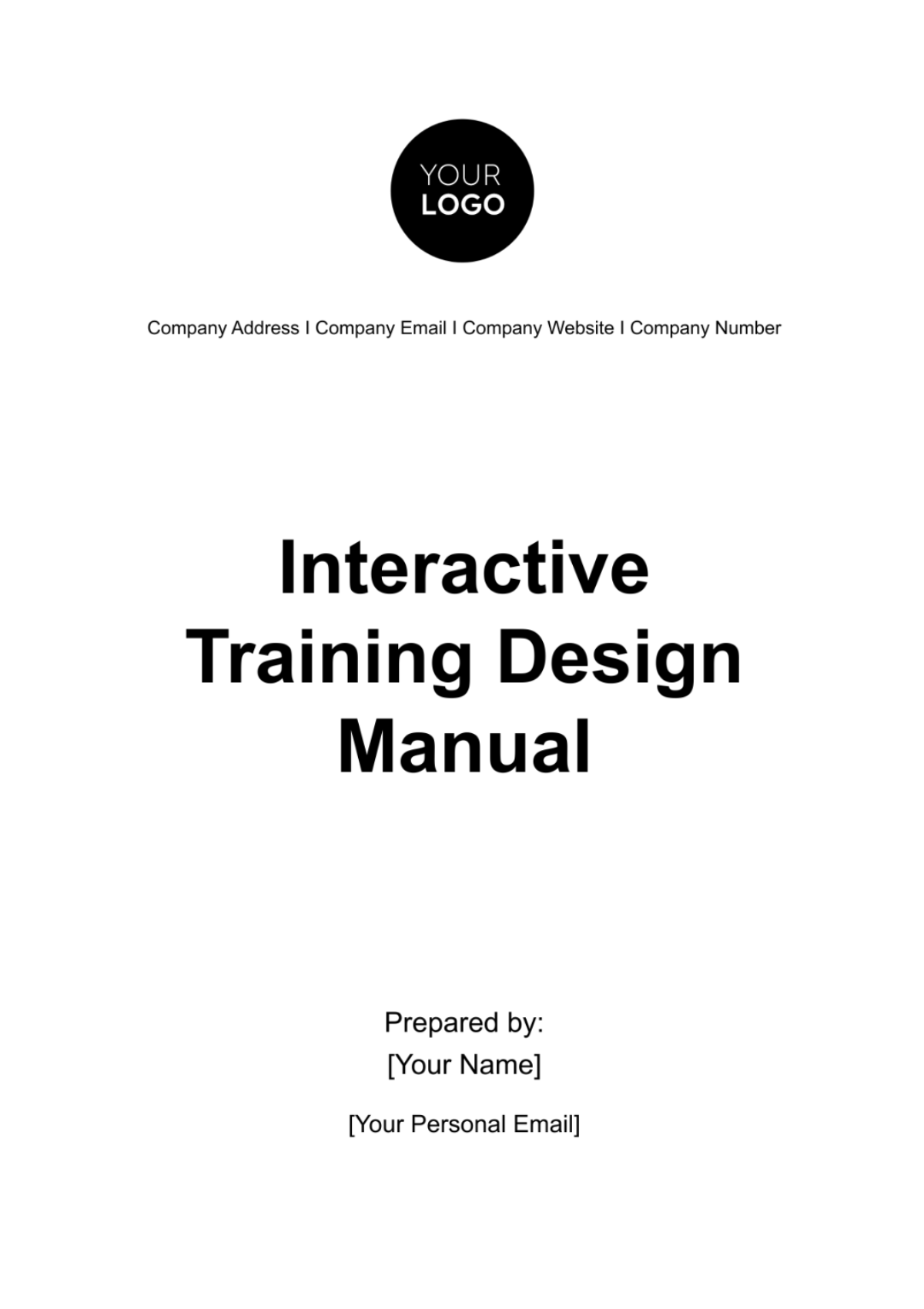 Interactive Training Design Manual HR Template