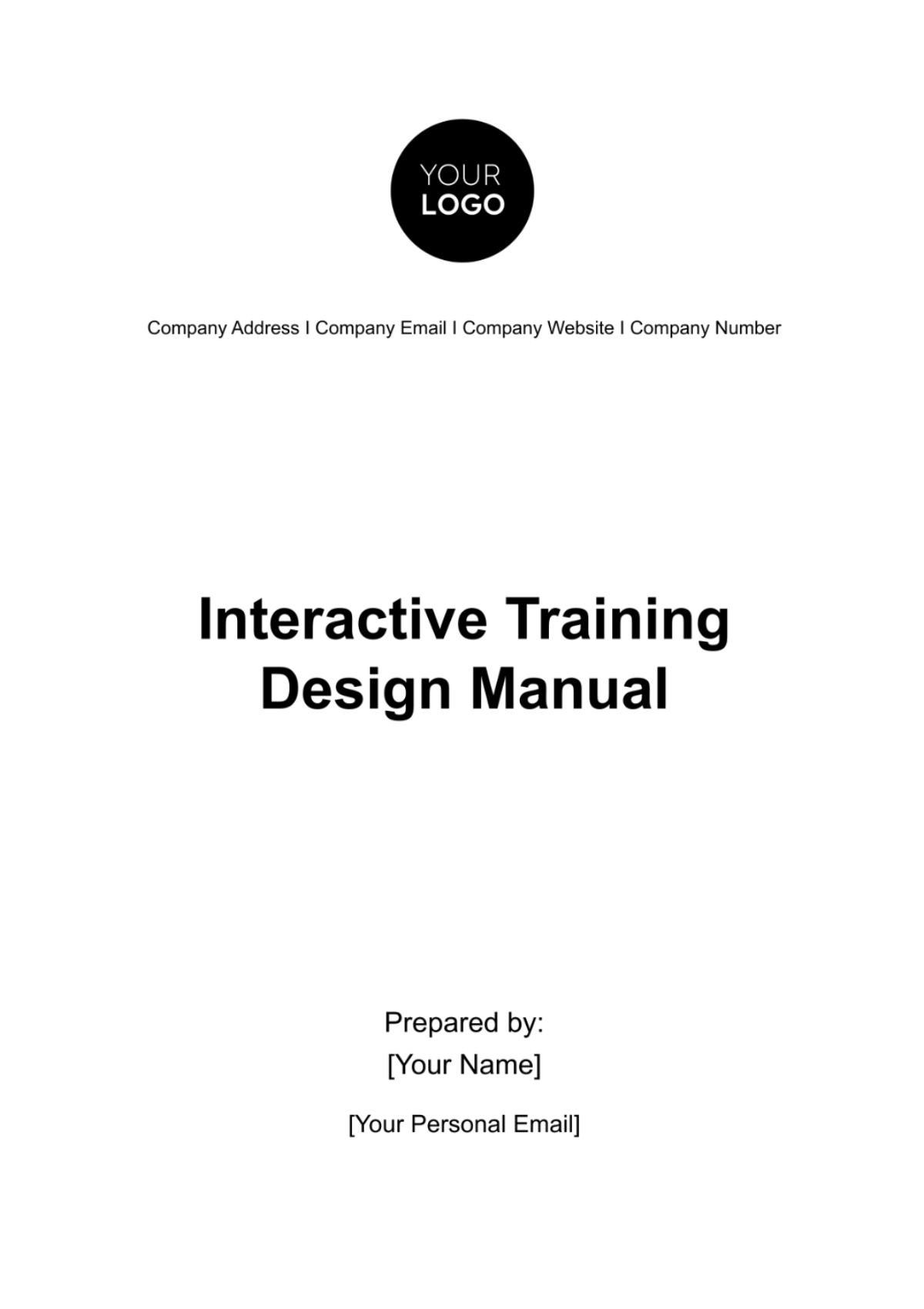 Interactive Training Design Manual HR Template - Edit Online & Download