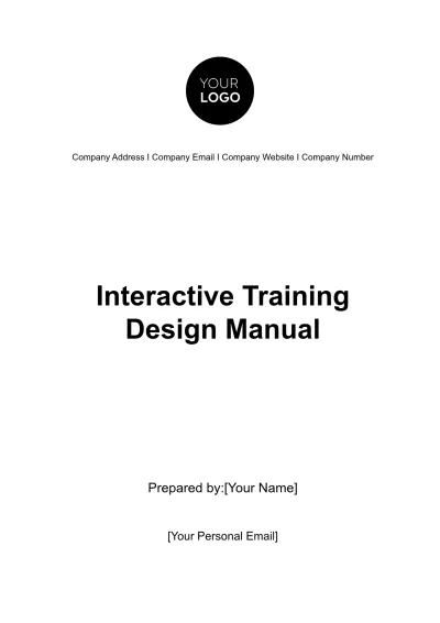 Free Interactive Training Design Manual HR Template to Edit Online