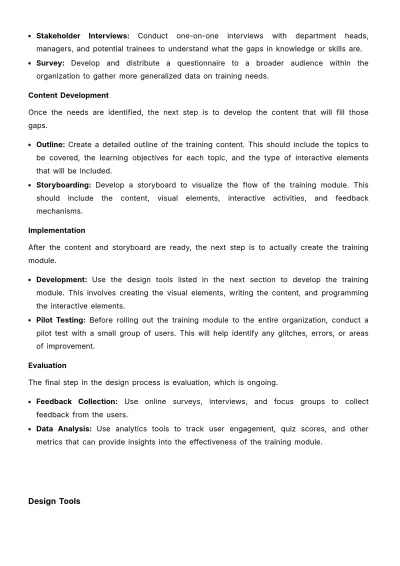 Free Interactive Training Design Manual HR Template to Edit Online