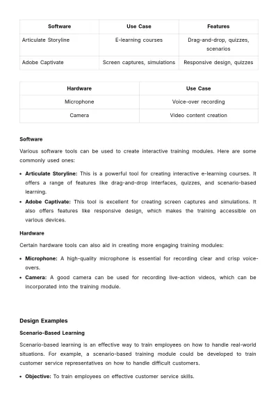 Free Interactive Training Design Manual HR Template to Edit Online