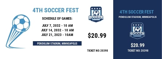 soccer schedule event ticket template