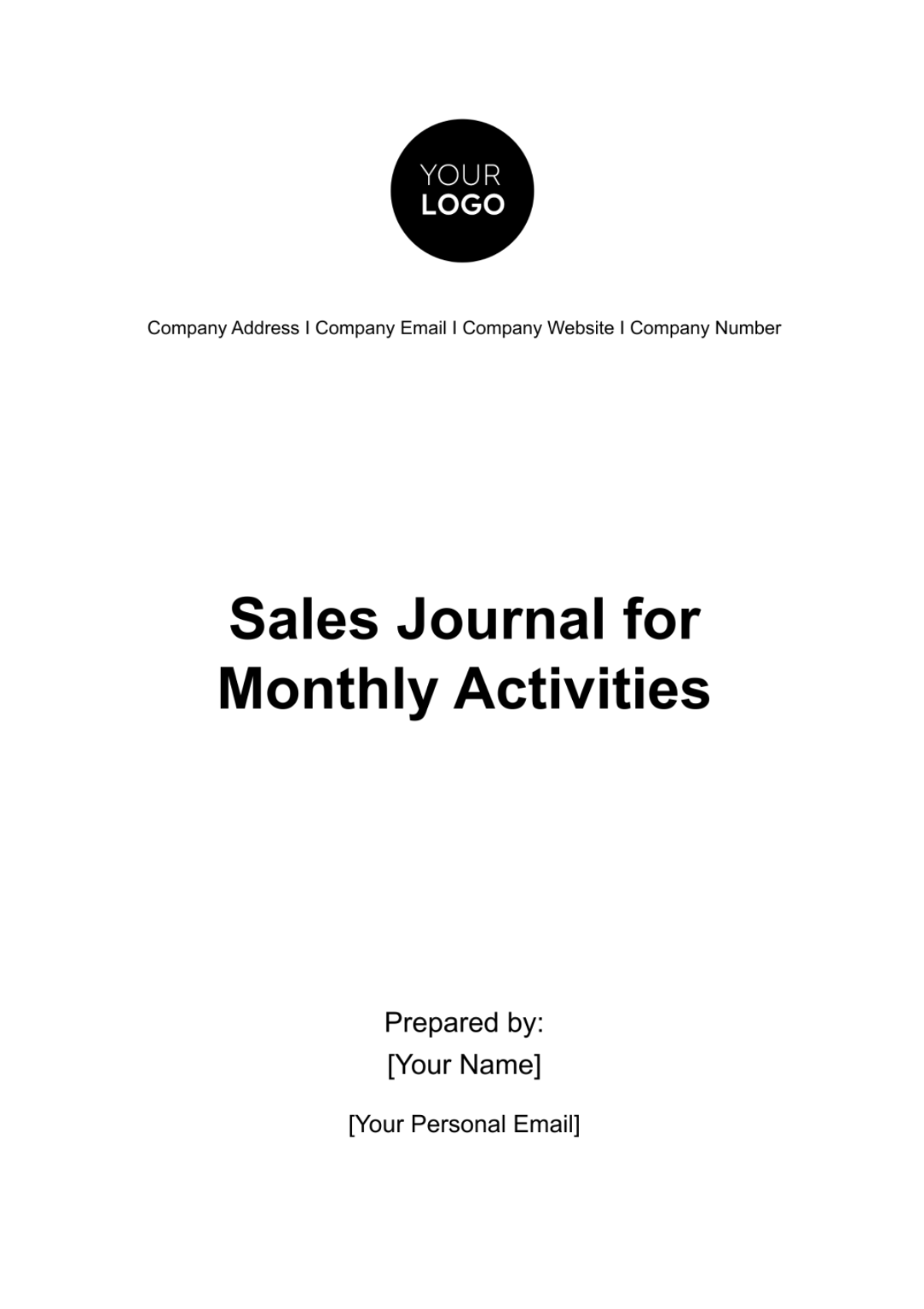 Sales Journal for Monthly Activities Template - Edit Online & Download