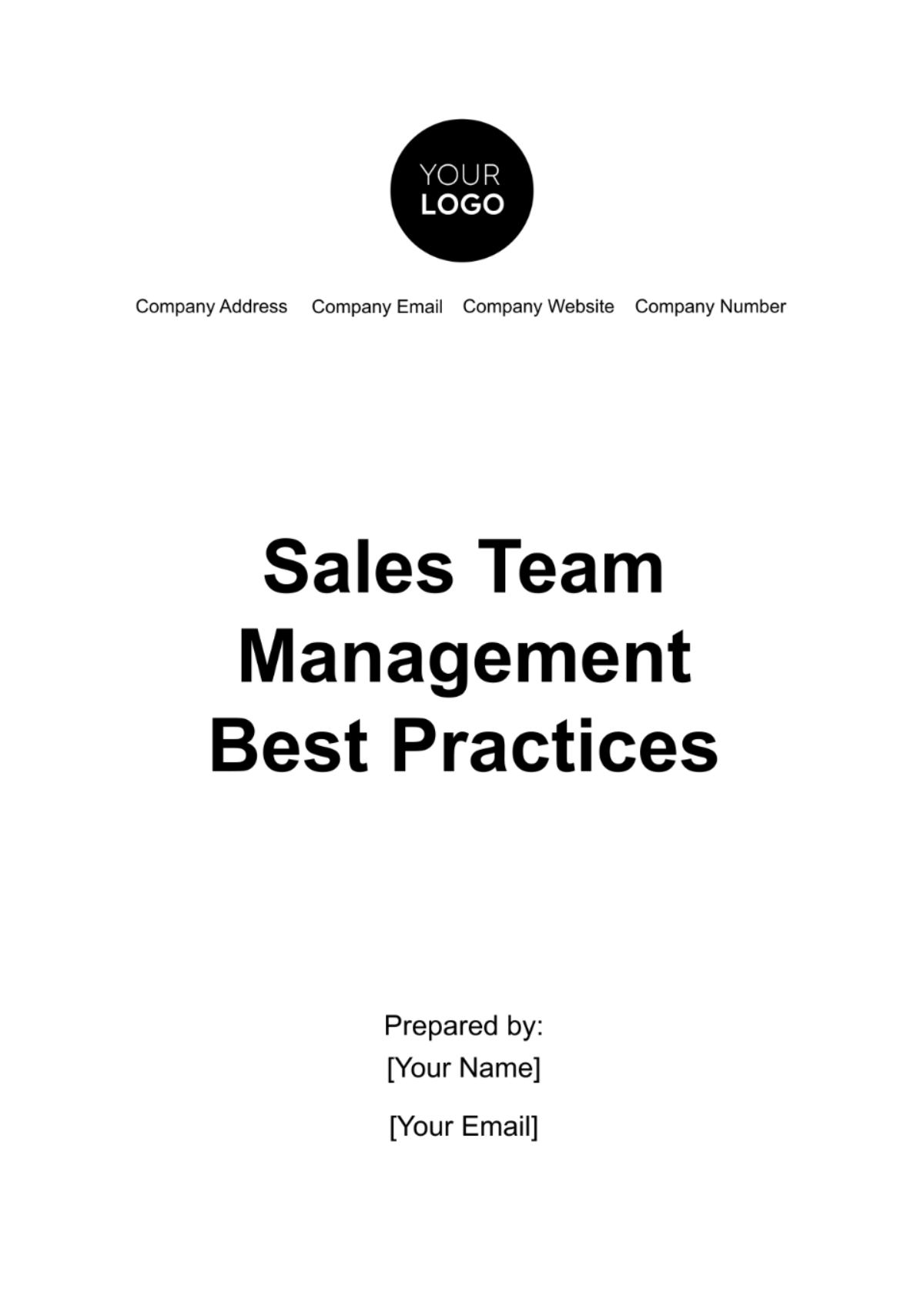 Free Sales Team Management Best Practices Template
