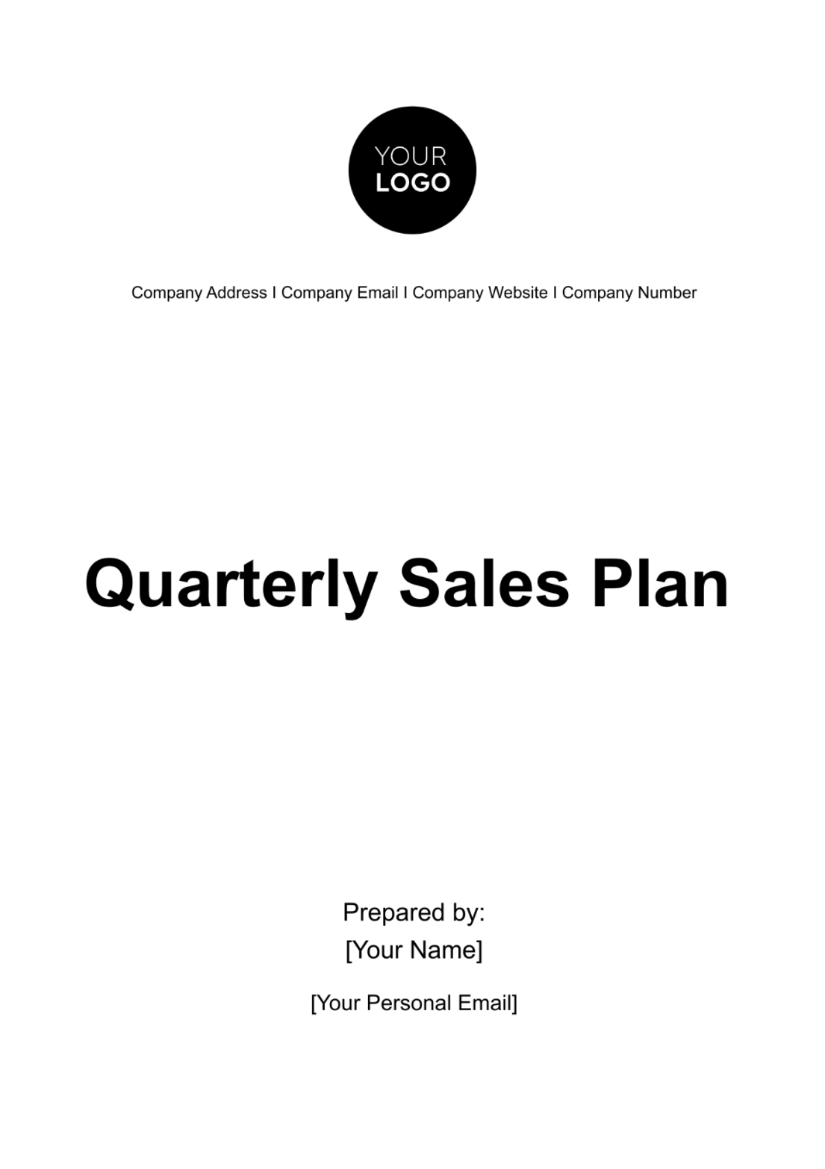 Quarterly Sales Plan Template