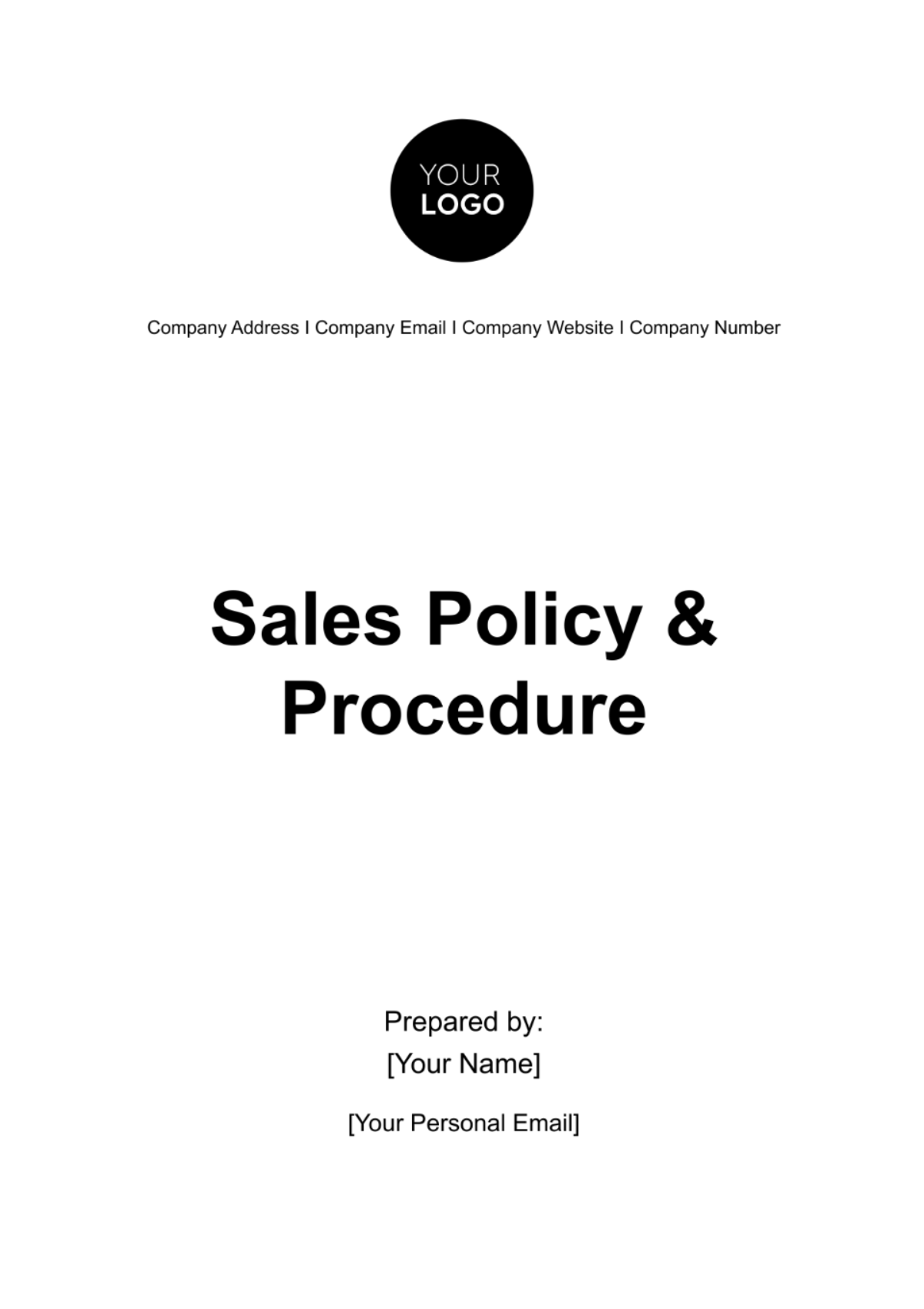 Sales Policy & Procedure Template