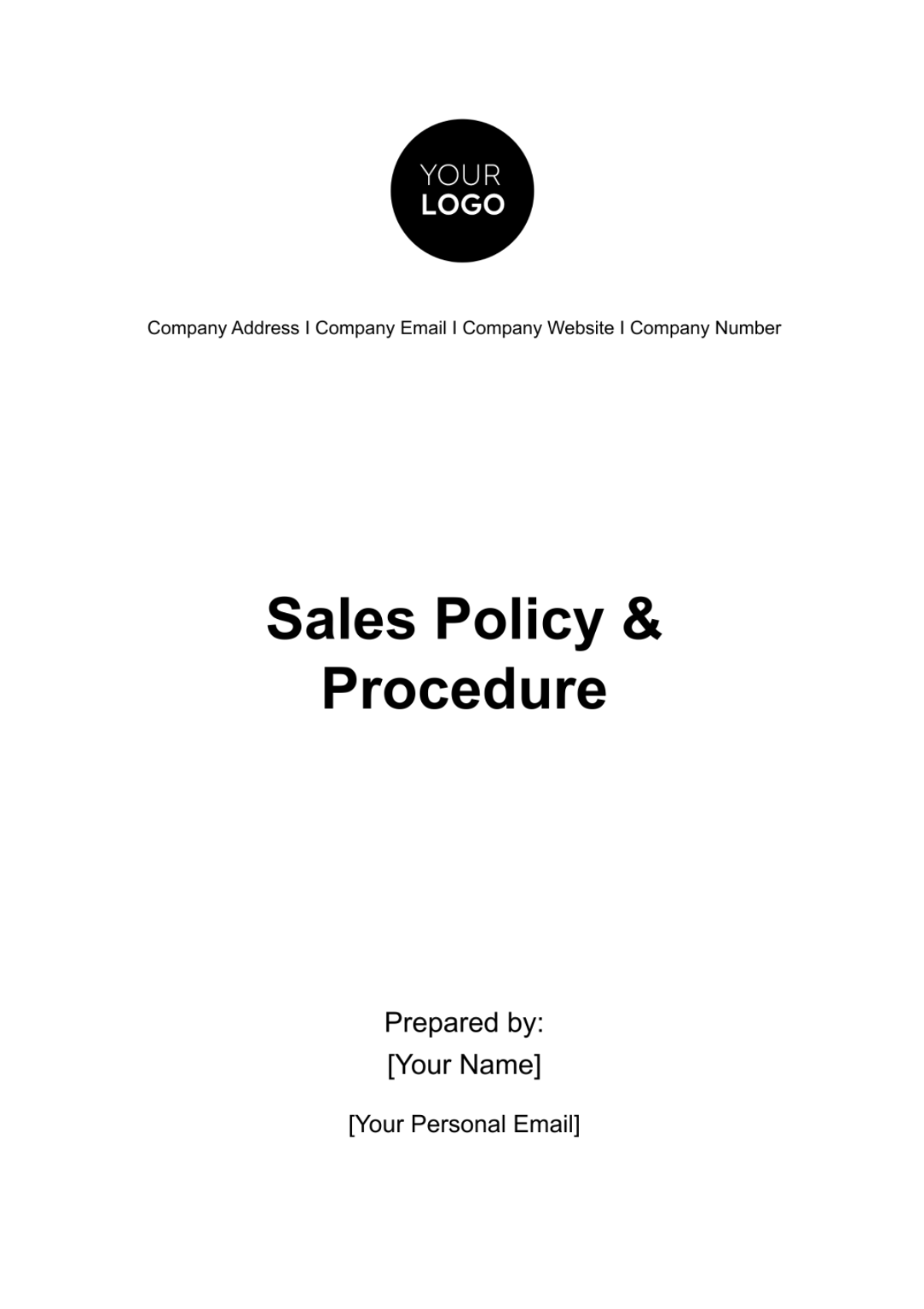 Sales Policy & Procedure Template - Edit Online & Download