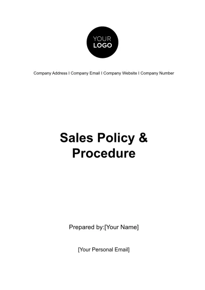 Free Sales Policy & Procedure Template to Edit Online