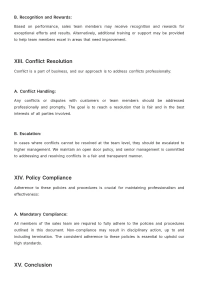Free Sales Policy & Procedure Template to Edit Online