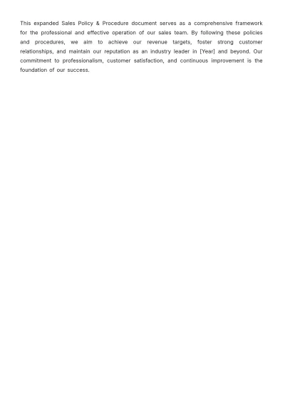 Free Sales Policy & Procedure Template to Edit Online