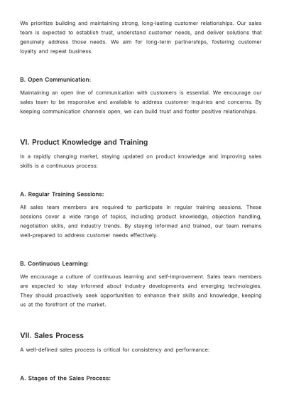 Free Sales Policy & Procedure Template to Edit Online