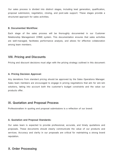 Free Sales Policy & Procedure Template to Edit Online