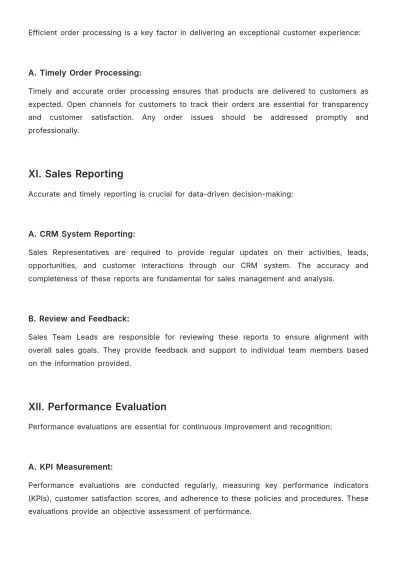 Free Sales Policy & Procedure Template to Edit Online