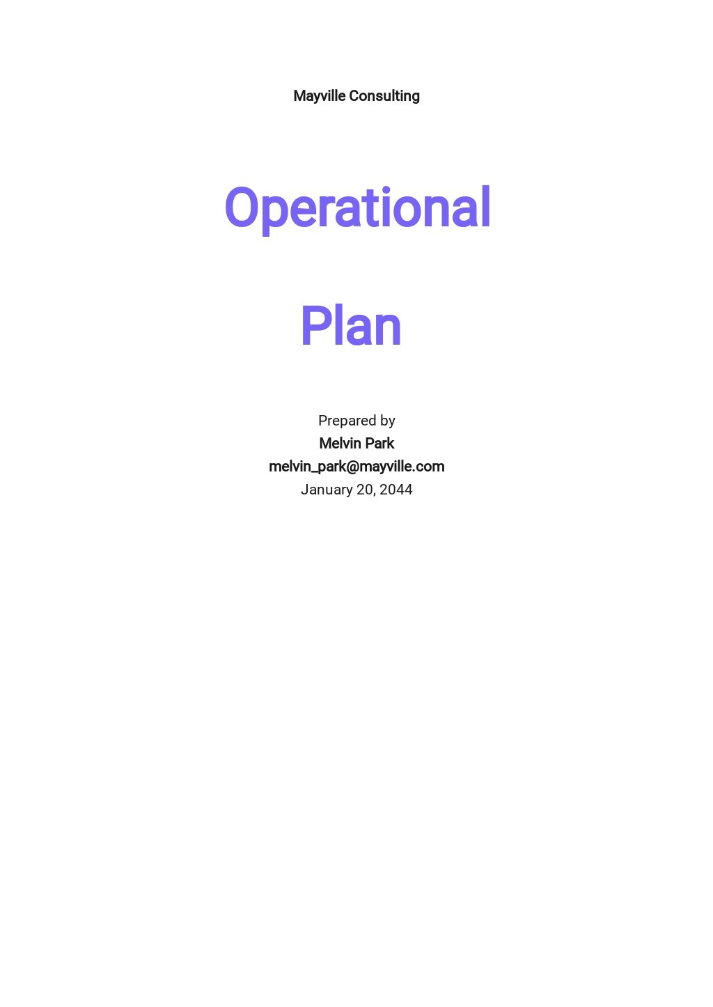 business plan operational plan template