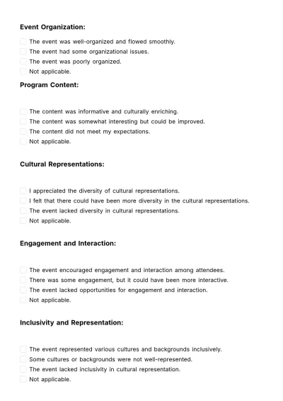 Free Multicultural Event Review HR Template to Edit Online
