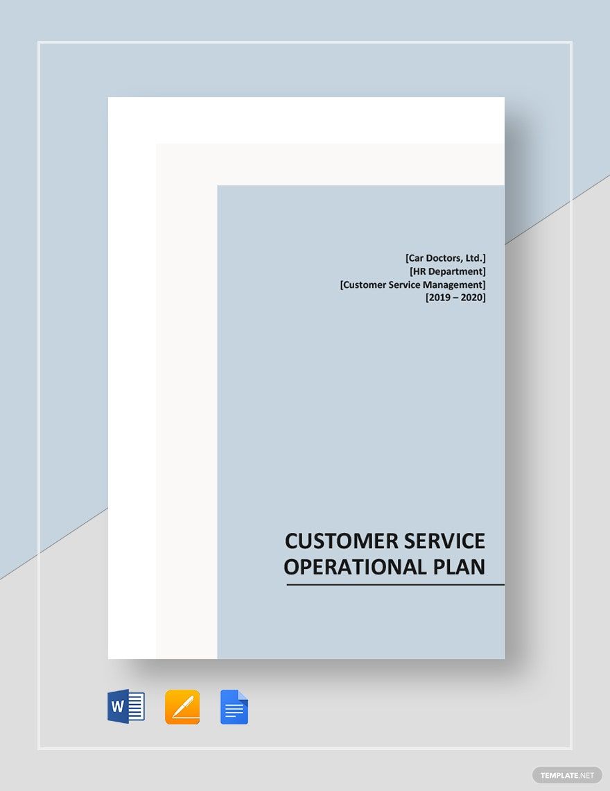 Customer Service Operational Plan Template
