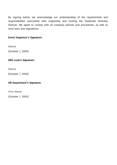 Free Employee Resource Group Event Compliance Document HR Template to Edit Online