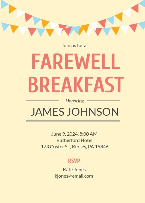 Free Farewell Breakfast Party Invitation Template.jpe