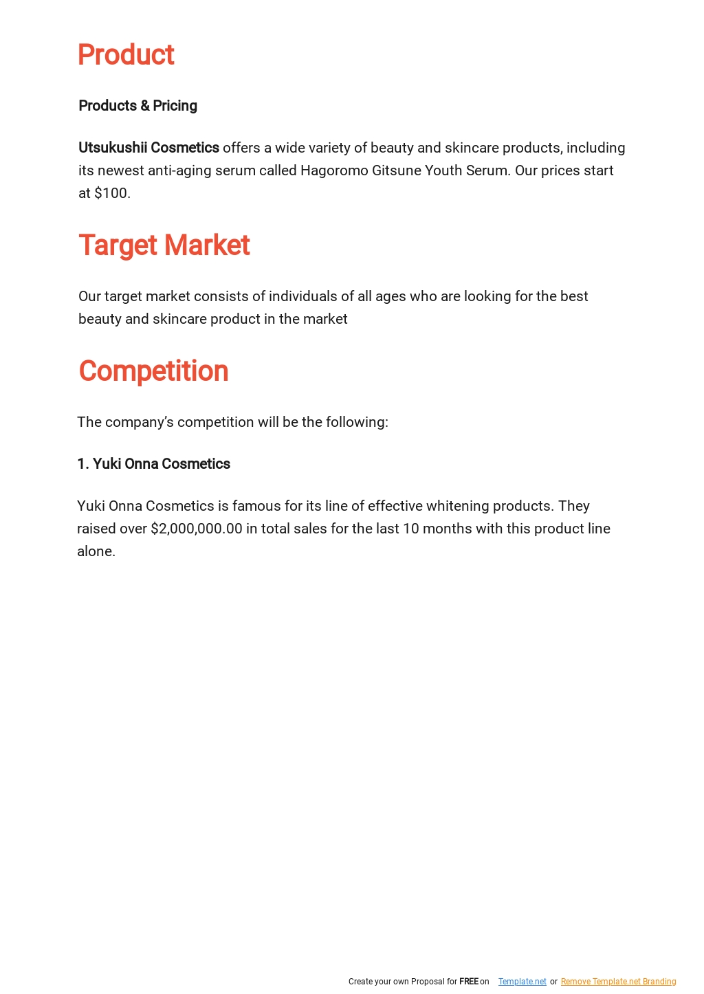 Easy Quick Business Plan Template Google Docs Word Apple Pages PDF