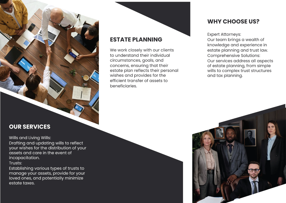 Free Estate Planning and Trust Law Pamphlet Template to Edit Online