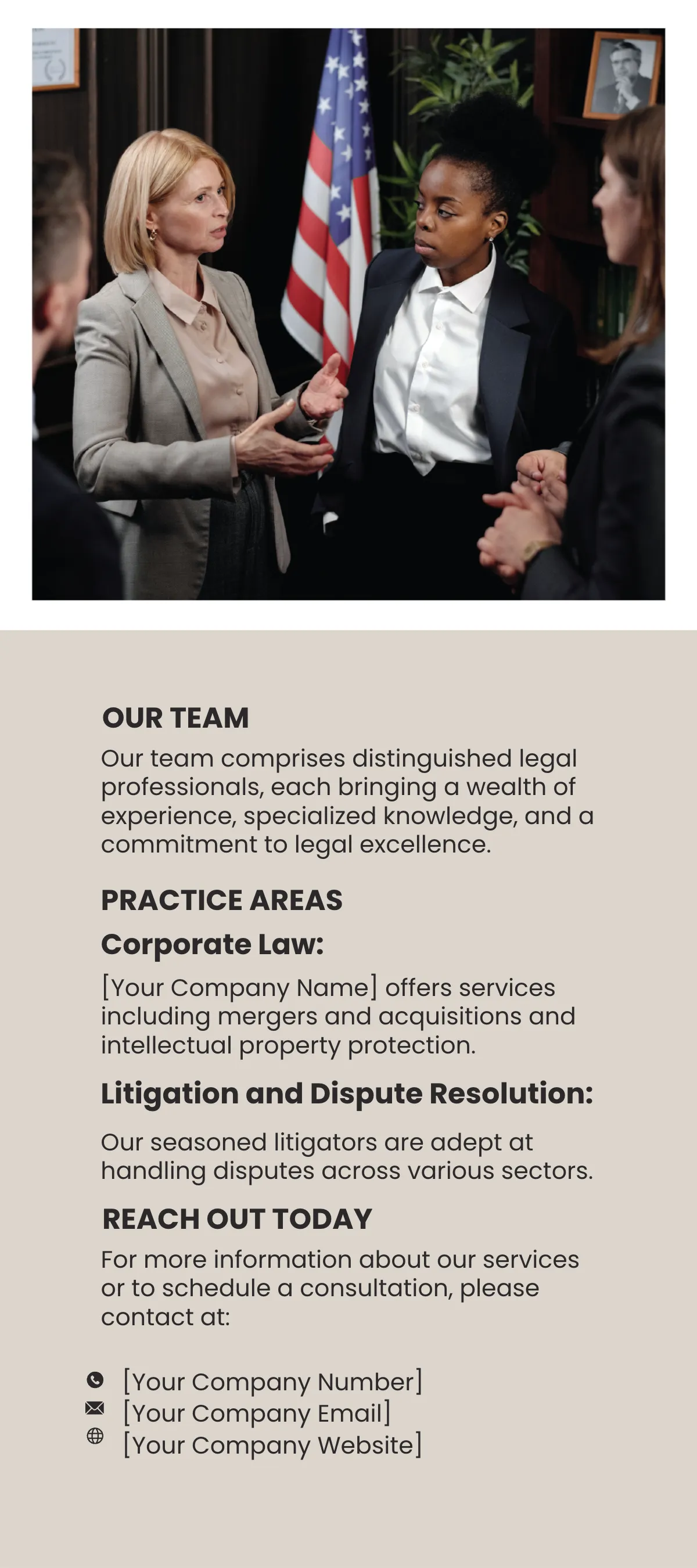 Free Law Firm Services Overview Rack Card Template to Edit Online